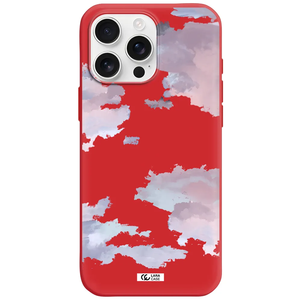 A Close-Up Of A Cloud Apple Iphone 16 Pro Max Silicone Imperial Red Case