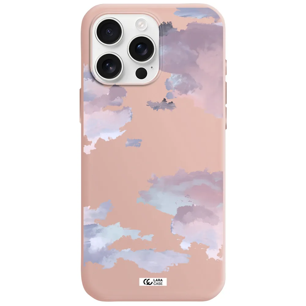 A Close-Up Of A Cloud Apple Iphone 16 Pro Max Silicone Pastel Pink Case