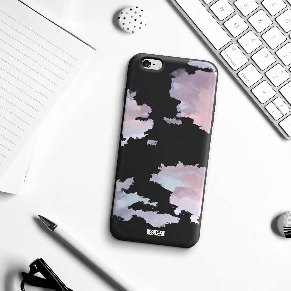 a close-up of a cloud Apple iPhone 6 plus Silicone black Case