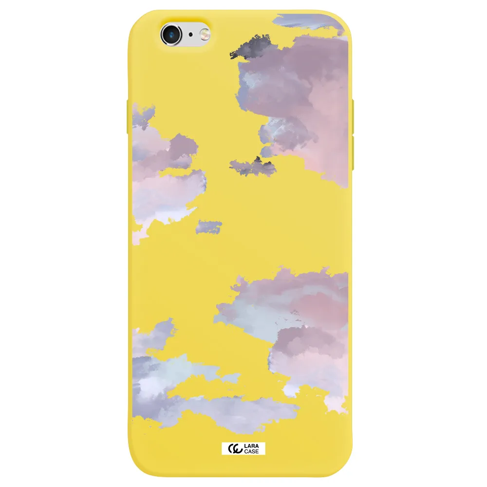 a close-up of a cloud Apple iPhone 6 plus Silicone canary yellow Case