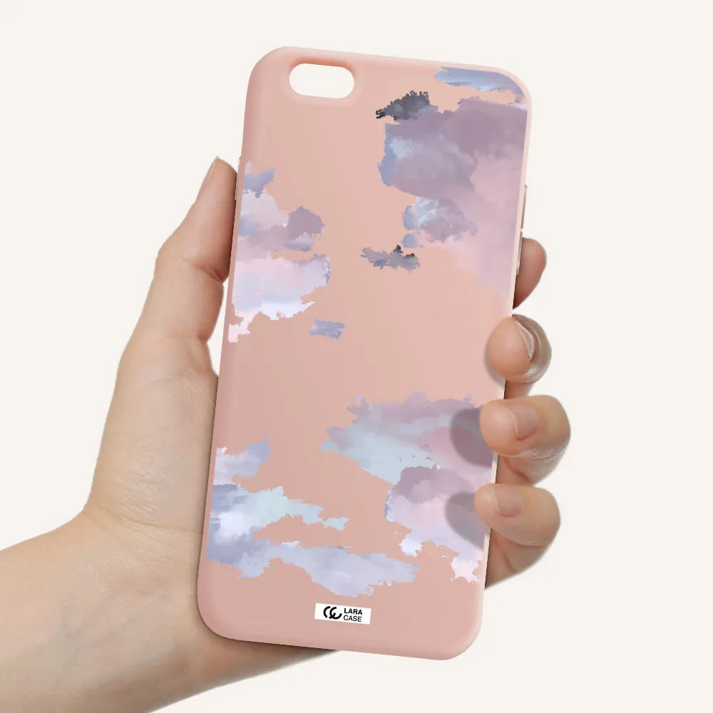 a close-up of a cloud Apple iPhone 6 plus Silicone pastel pink Case