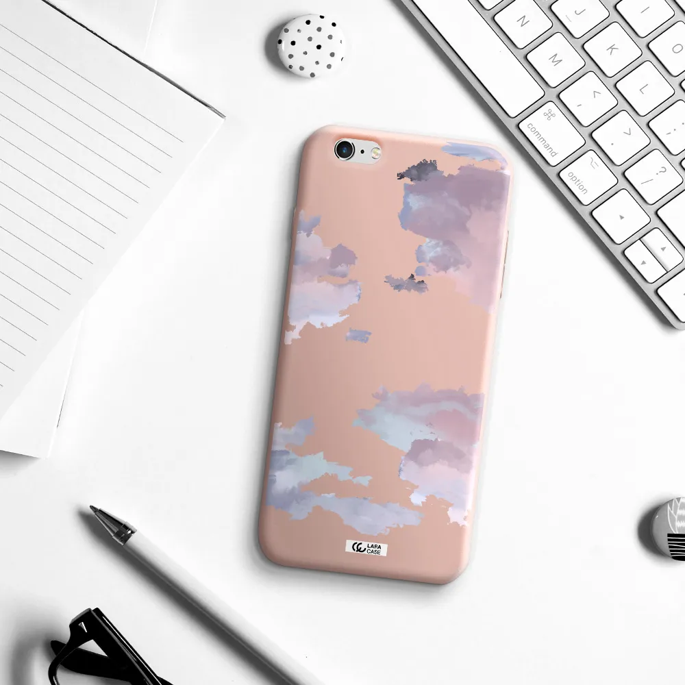 a close-up of a cloud Apple iPhone 6 plus Silicone pastel pink Case
