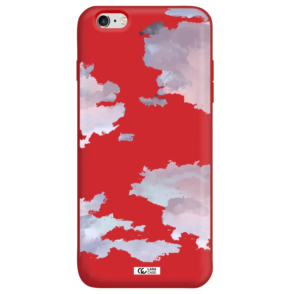 a close-up of a cloud Apple iPhone 6 s plus Silicone Imperial Red Case