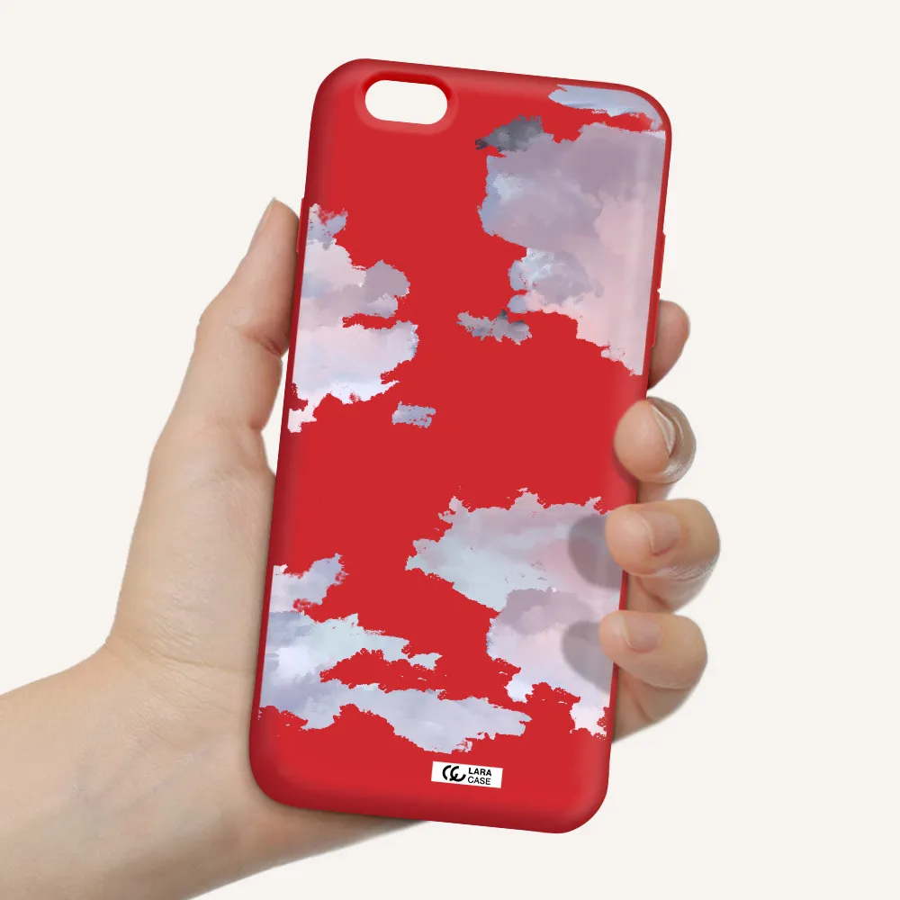 a close-up of a cloud Apple iPhone 6 s plus Silicone Imperial Red Case
