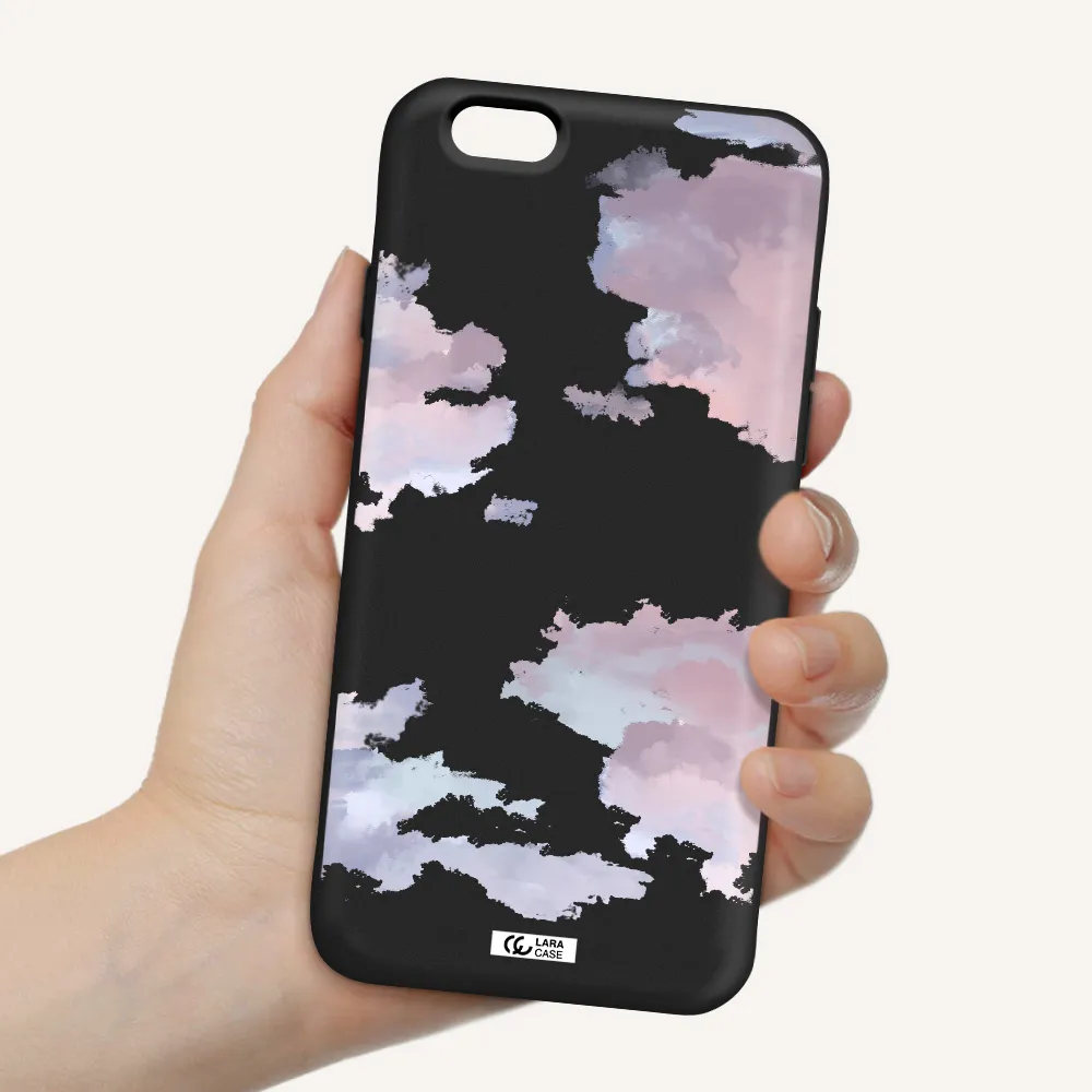 a close-up of a cloud Apple iPhone 6 Silicone black Case