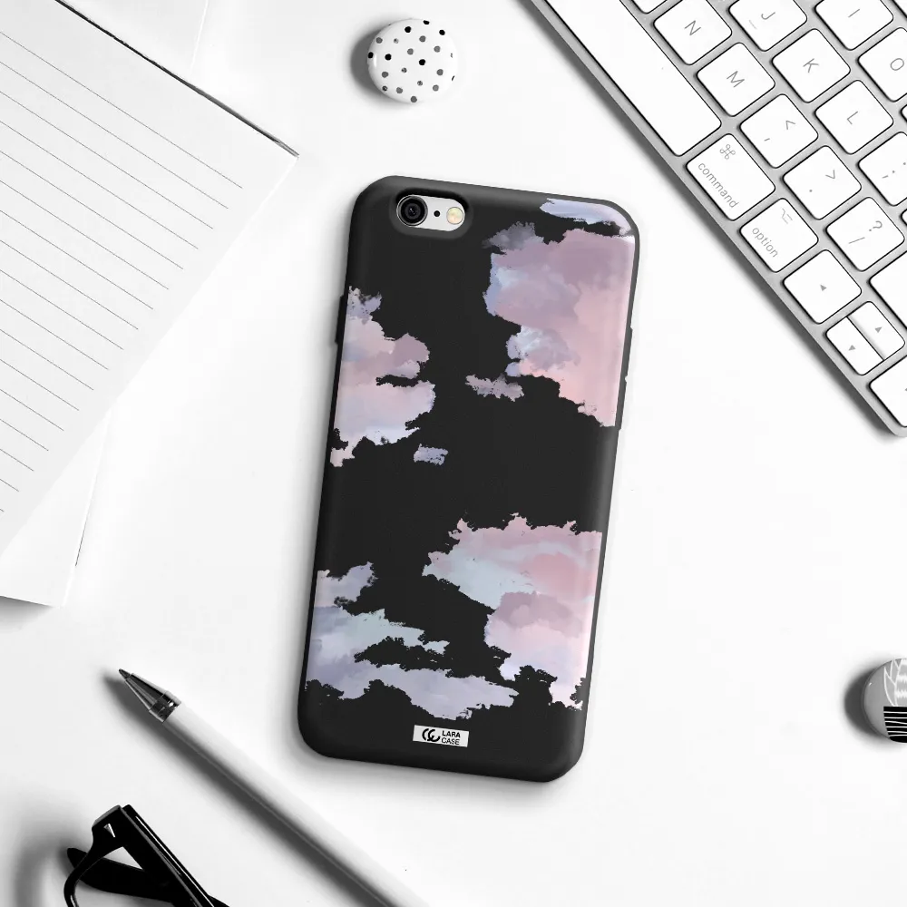 a close-up of a cloud Apple iPhone 6 Silicone black Case