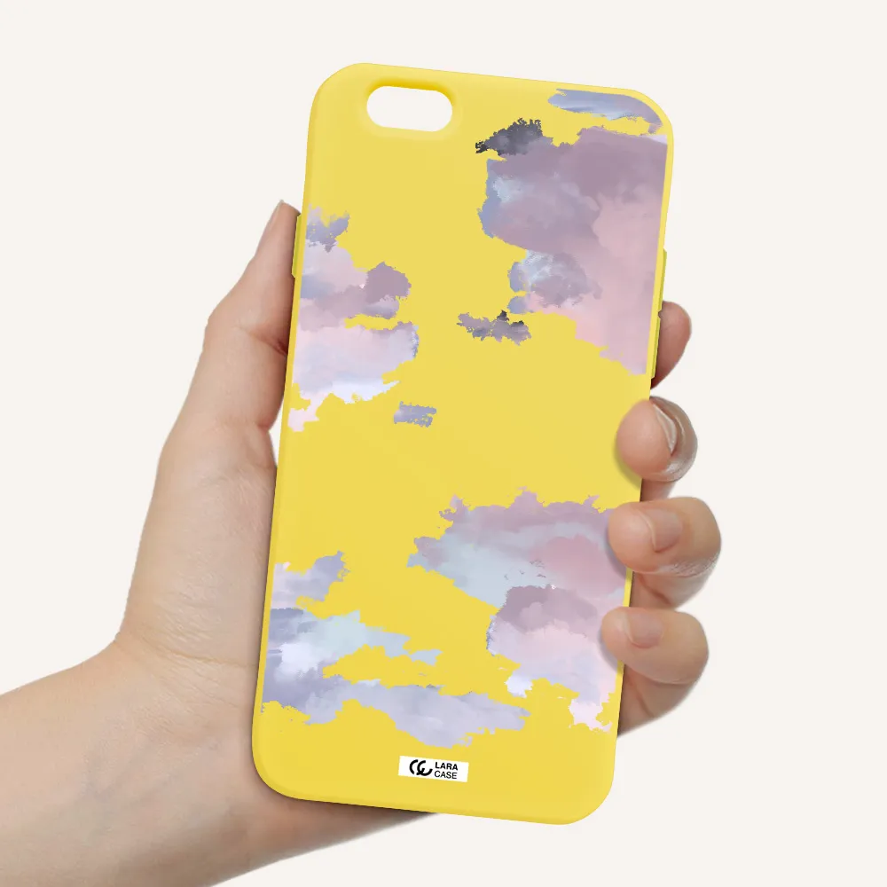 a close-up of a cloud Apple iPhone 6 Silicone canary yellow Case