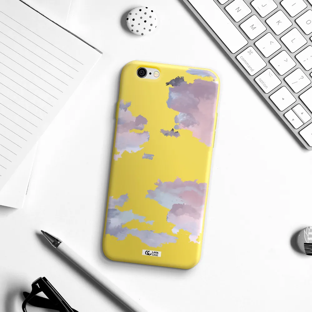 a close-up of a cloud Apple iPhone 6 Silicone canary yellow Case