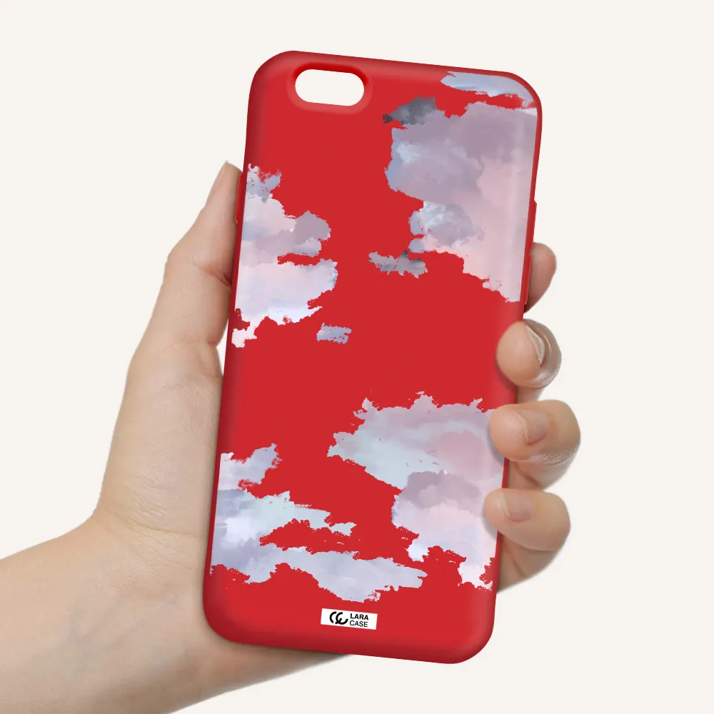 a close-up of a cloud Apple iPhone 6 Silicone Imperial Red Case
