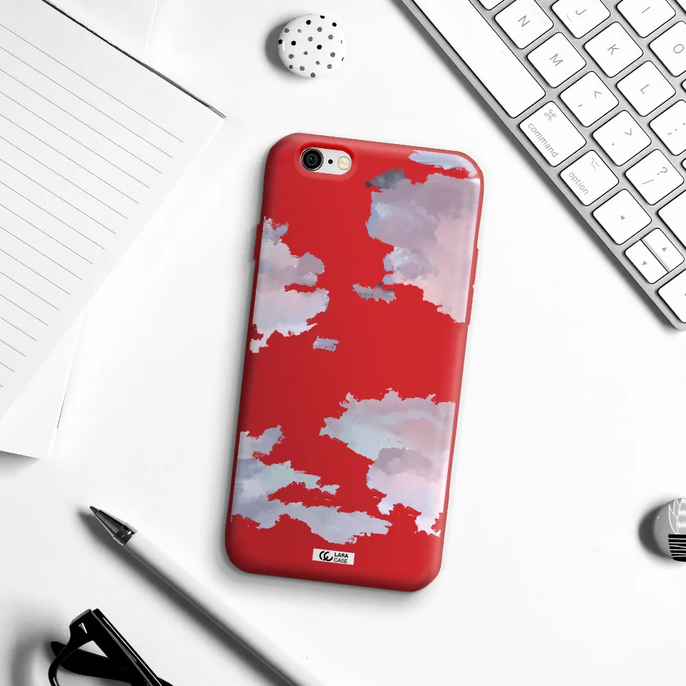 a close-up of a cloud Apple iPhone 6 Silicone Imperial Red Case