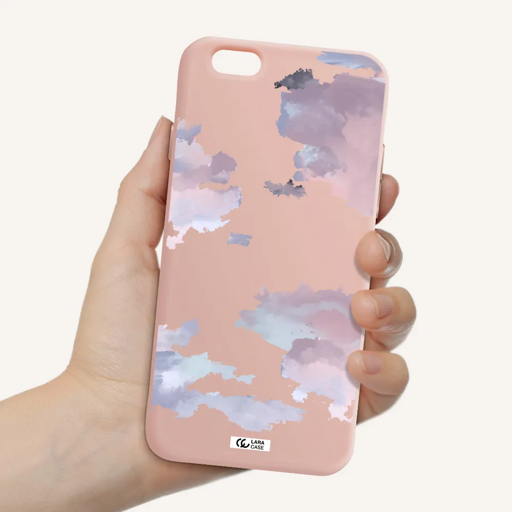 a close-up of a cloud Apple iPhone 6 Silicone pastel pink Case