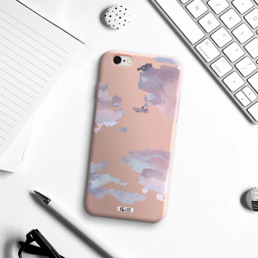 a close-up of a cloud Apple iPhone 6 Silicone pastel pink Case