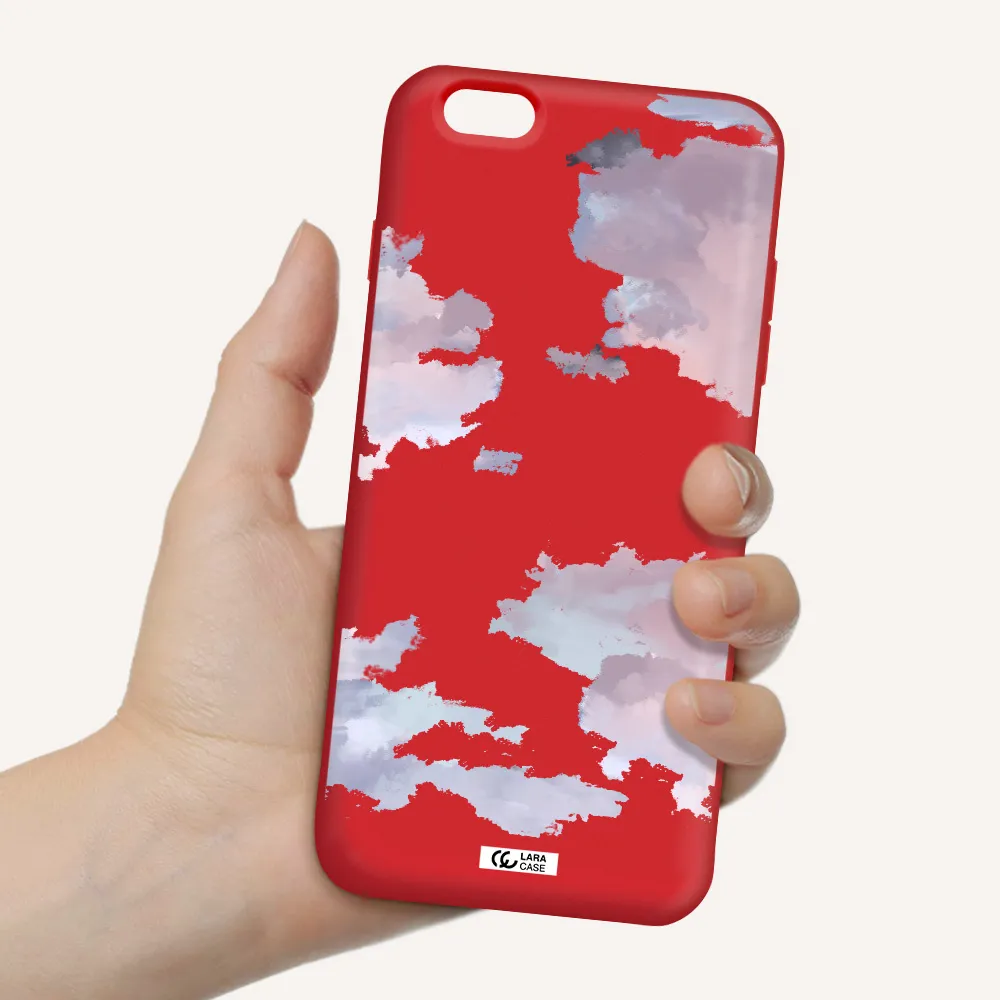 a close-up of a cloud Apple iPhone 6S Silicone Imperial Red Case