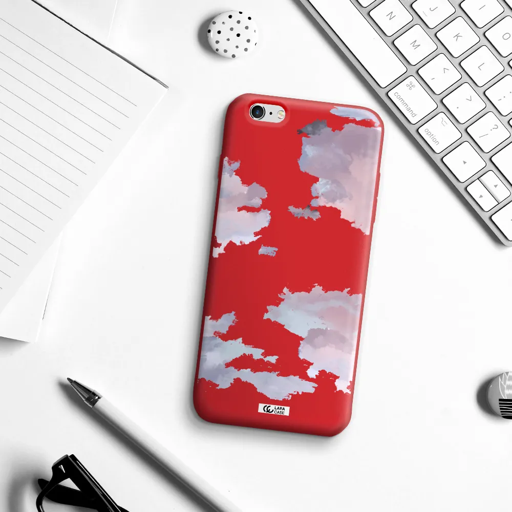 a close-up of a cloud Apple iPhone 6S Silicone Imperial Red Case