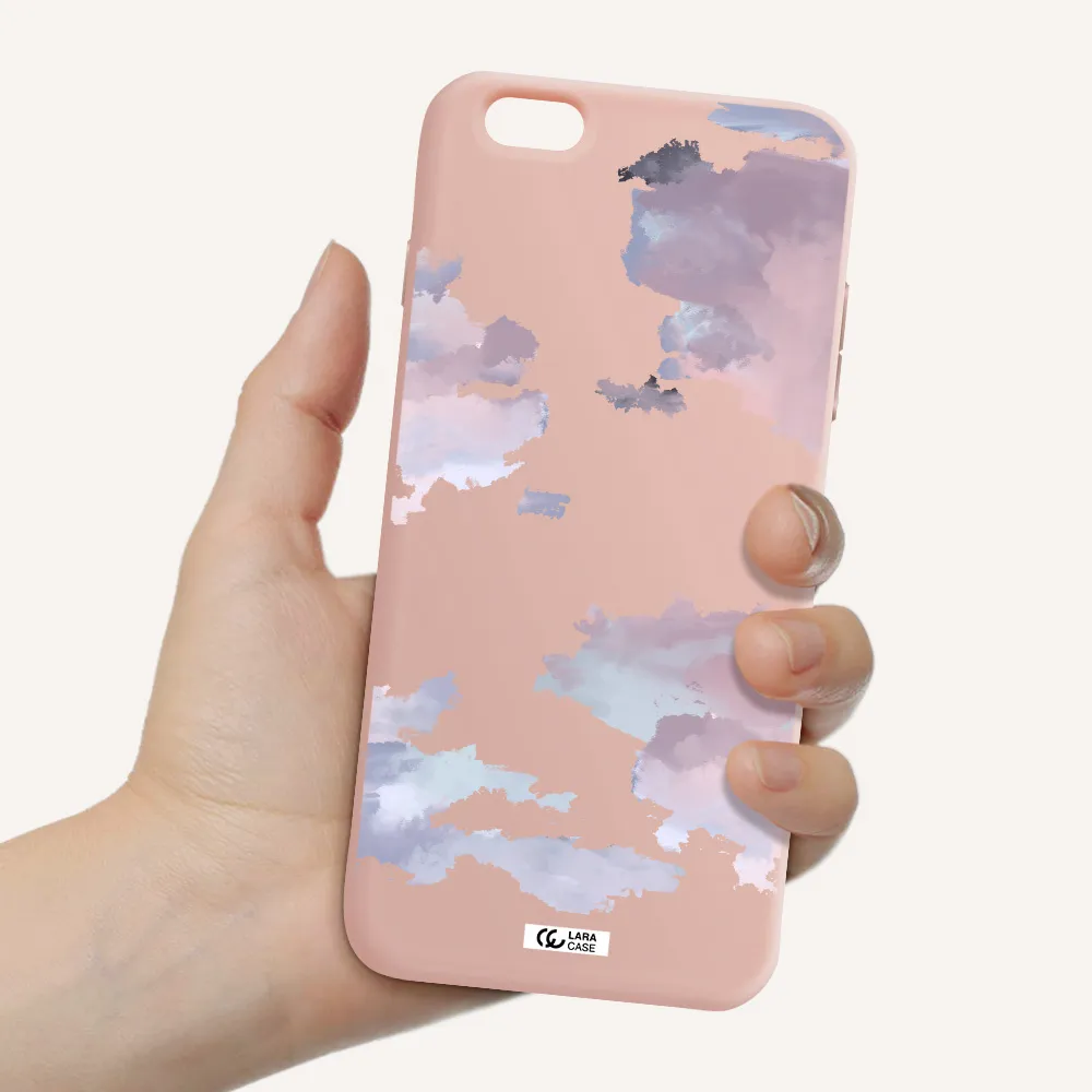 a close-up of a cloud Apple iPhone 6S Silicone pastel pink Case