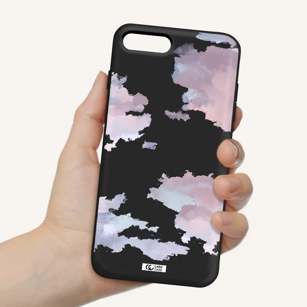 a close-up of a cloud Apple iPhone 7 plus Silicone black Case