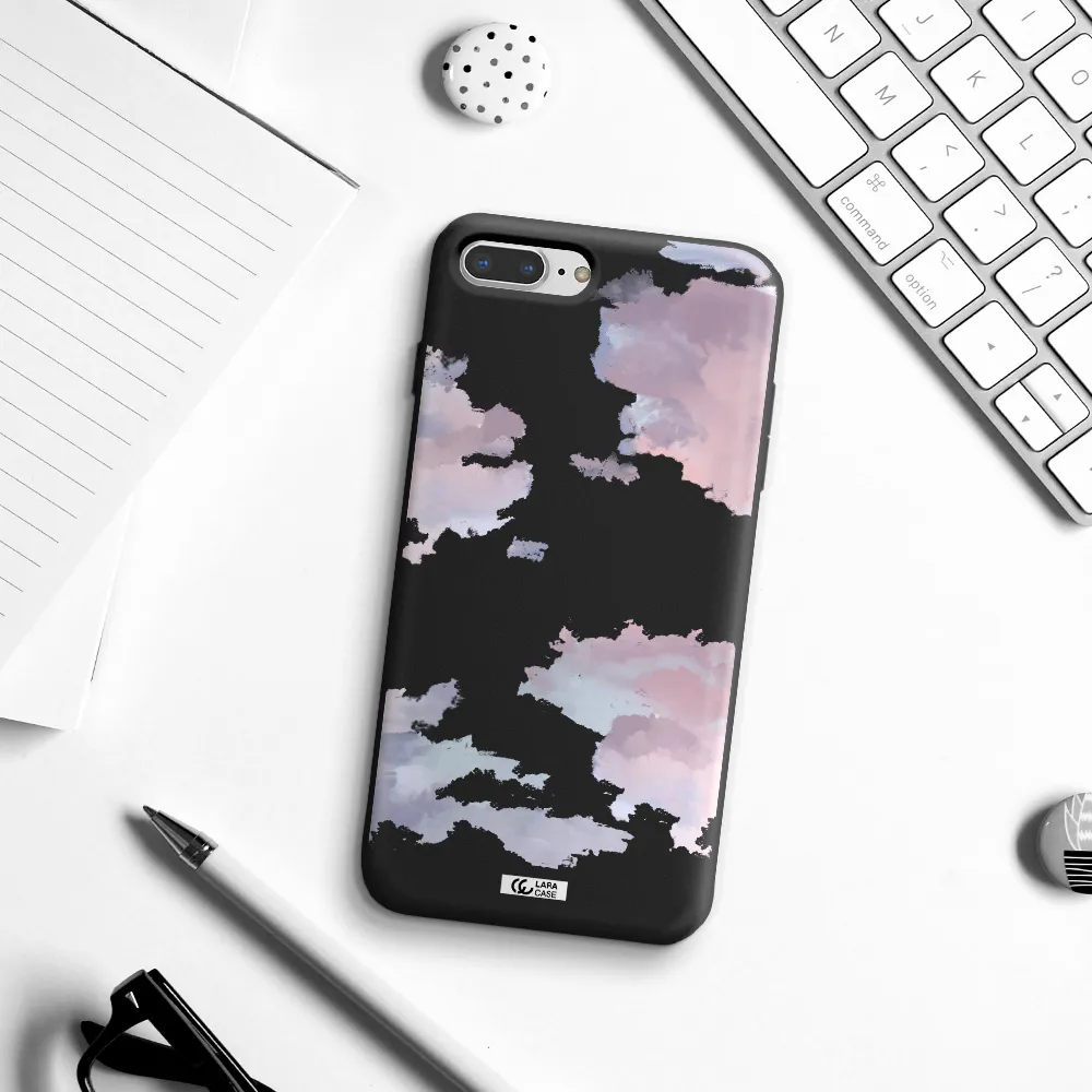a close-up of a cloud Apple iPhone 7 plus Silicone black Case