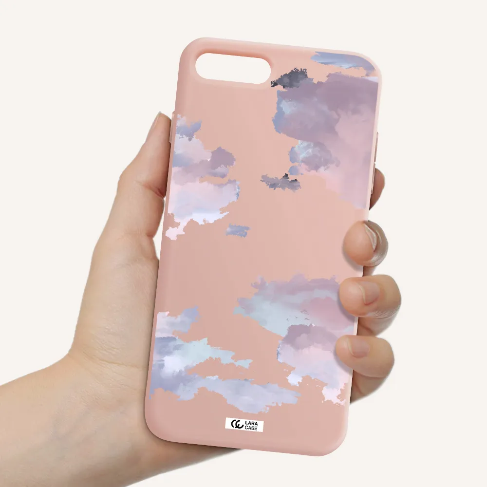 a close-up of a cloud Apple iPhone 7 plus Silicone pastel pink Case