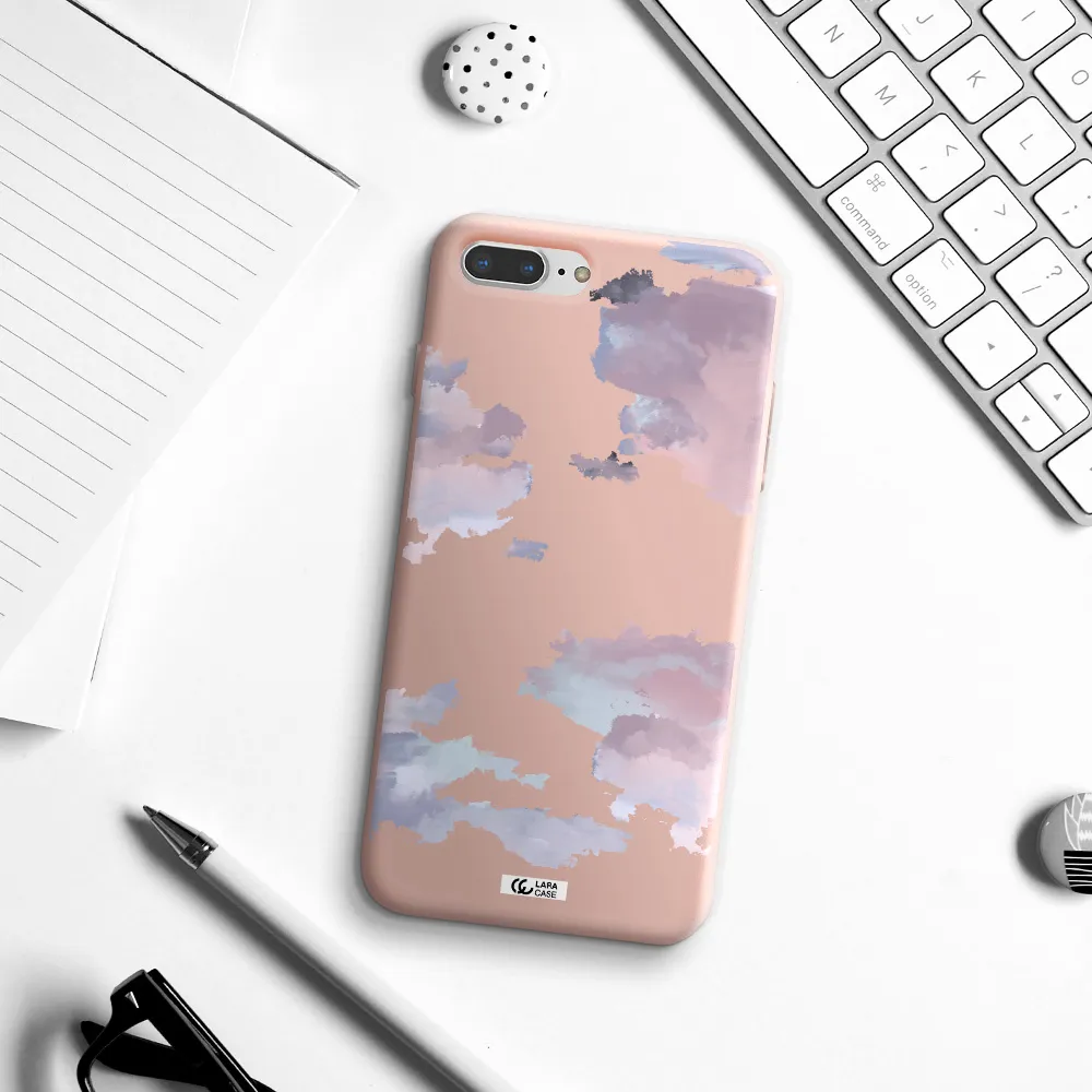 a close-up of a cloud Apple iPhone 7 plus Silicone pastel pink Case