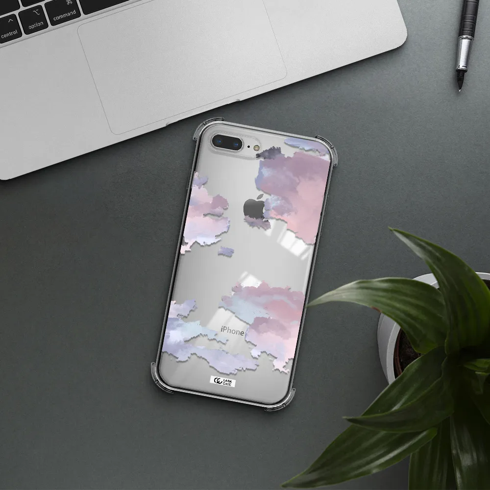 a close-up of a cloud Apple iPhone 8 plus Clear PC Case
