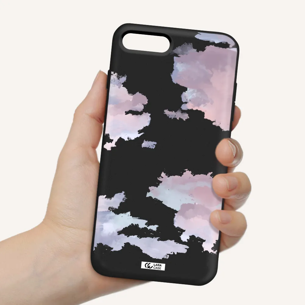 a close-up of a cloud Apple iPhone 8 plus Silicone black Case