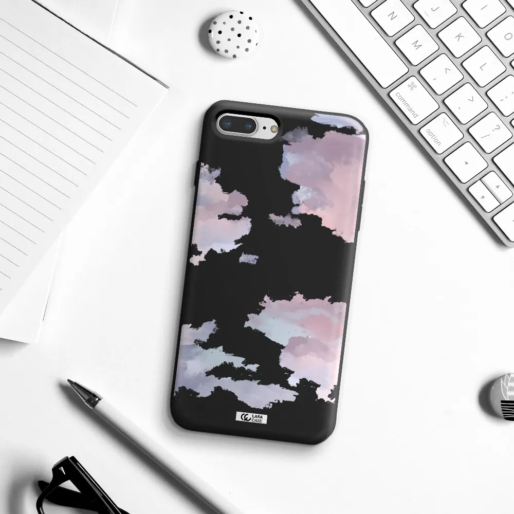 a close-up of a cloud Apple iPhone 8 plus Silicone black Case