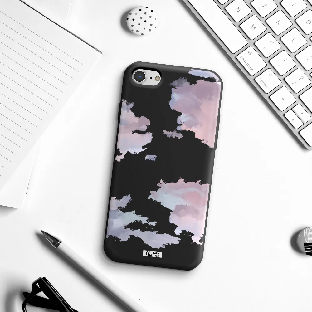 a close-up of a cloud Apple iPhone 8 Silicone black Case