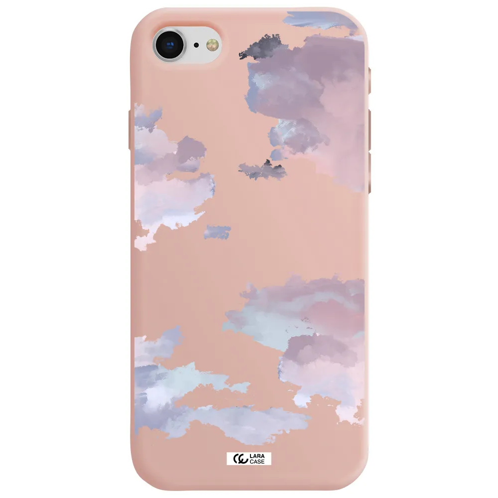 a close-up of a cloud Apple iPhone se 2020 Silicone pastel pink Case