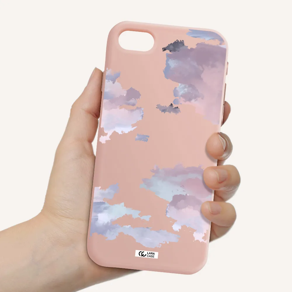 a close-up of a cloud Apple iPhone se 2020 Silicone pastel pink Case