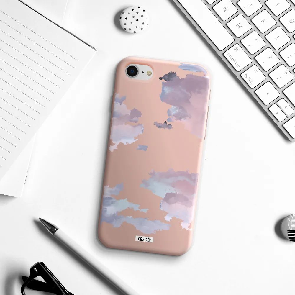 a close-up of a cloud Apple iPhone se 2020 Silicone pastel pink Case