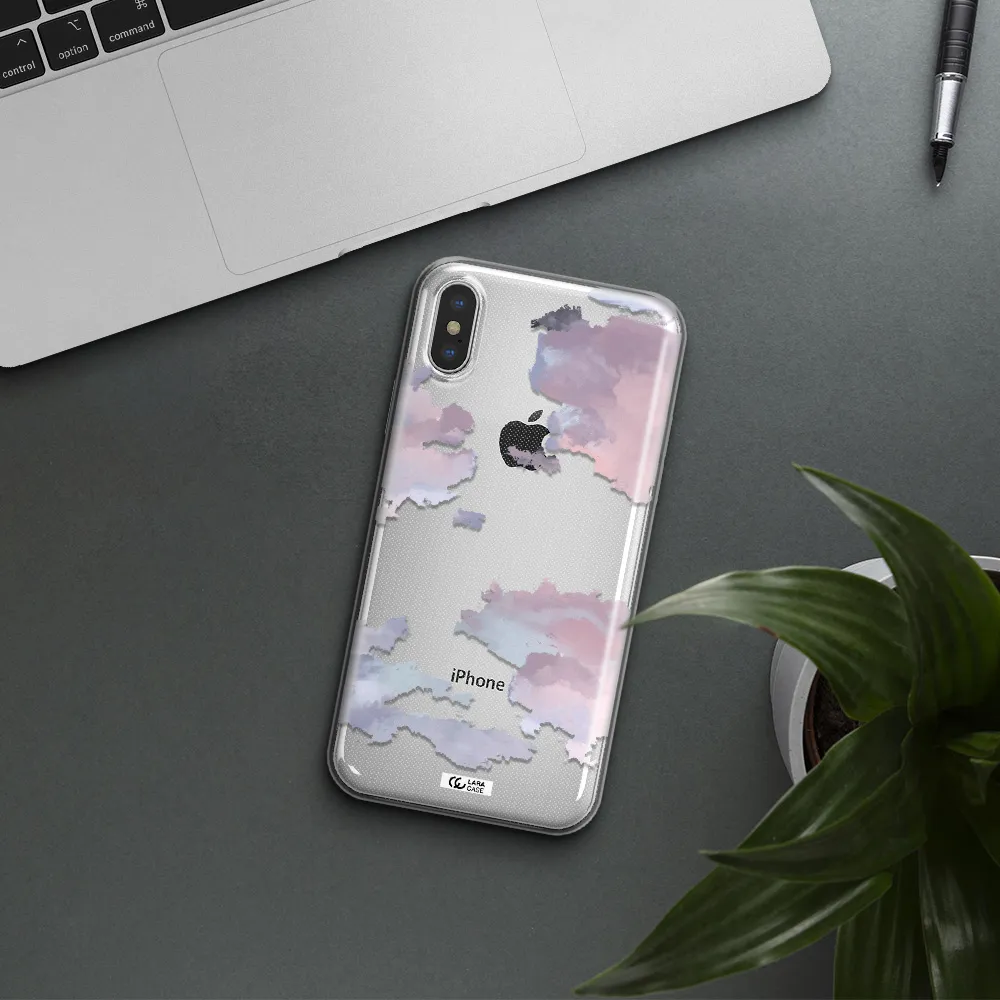 A Close-Up Of A Cloud Apple Iphone X Clear Tpu Case