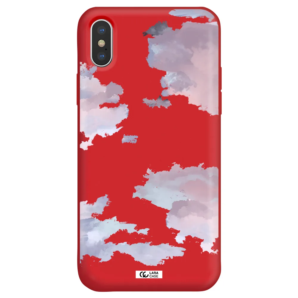 a close-up of a cloud Apple iPhone XS Silicone Imperial Red Case