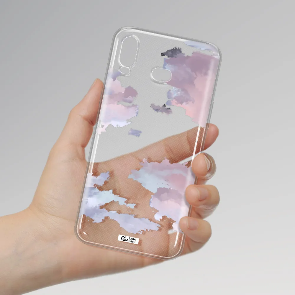 A Close-Up Of A Cloud Samsung A6S Clear Tpu Case