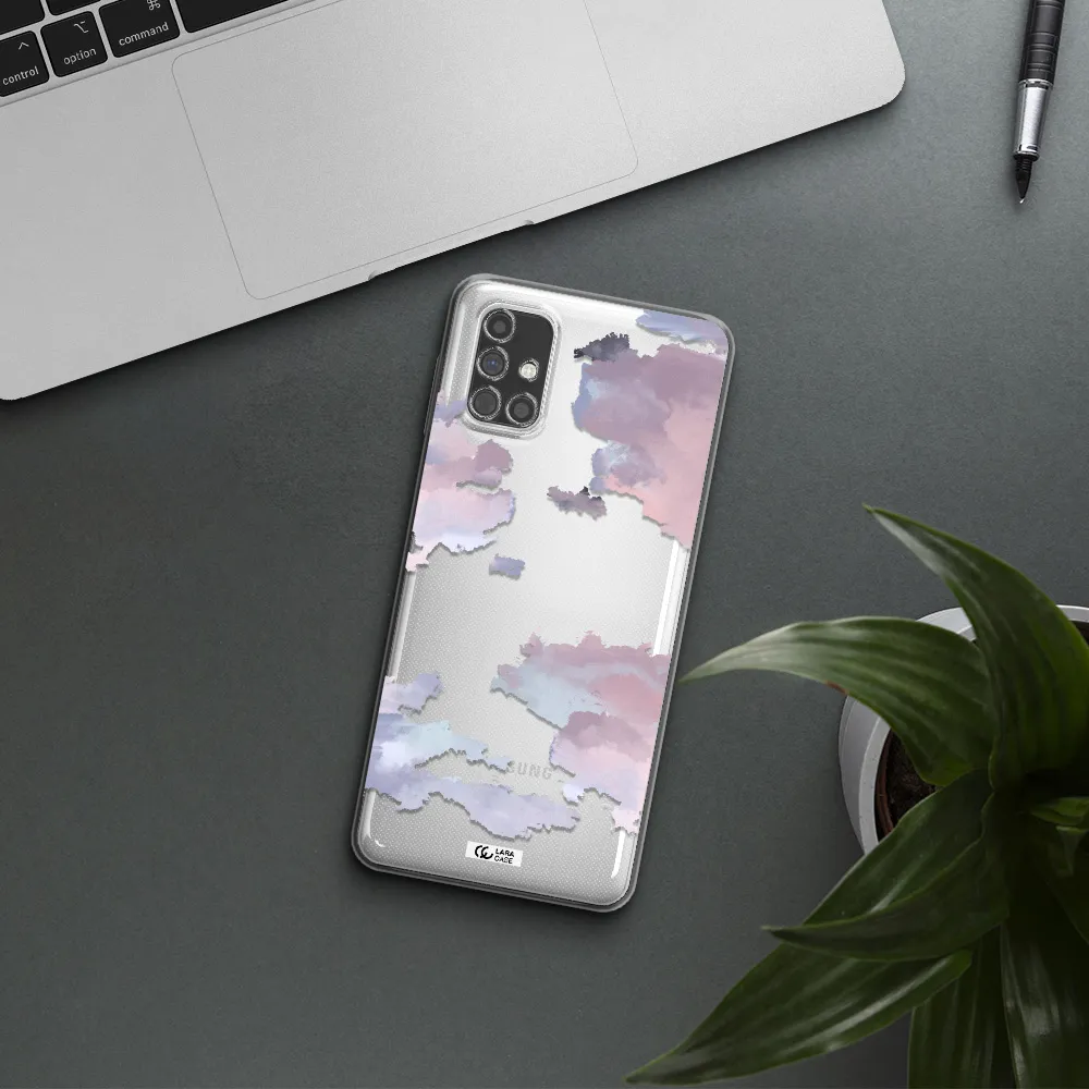 A Close-Up Of A Cloud Samsung M31S Clear Tpu Case