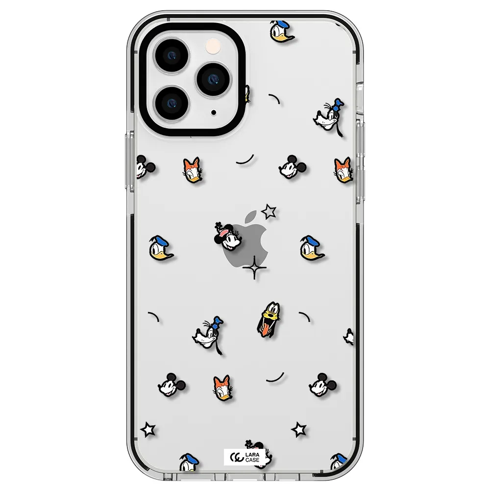 disney face pattern Apple iPhone 11 pro impact black border Case