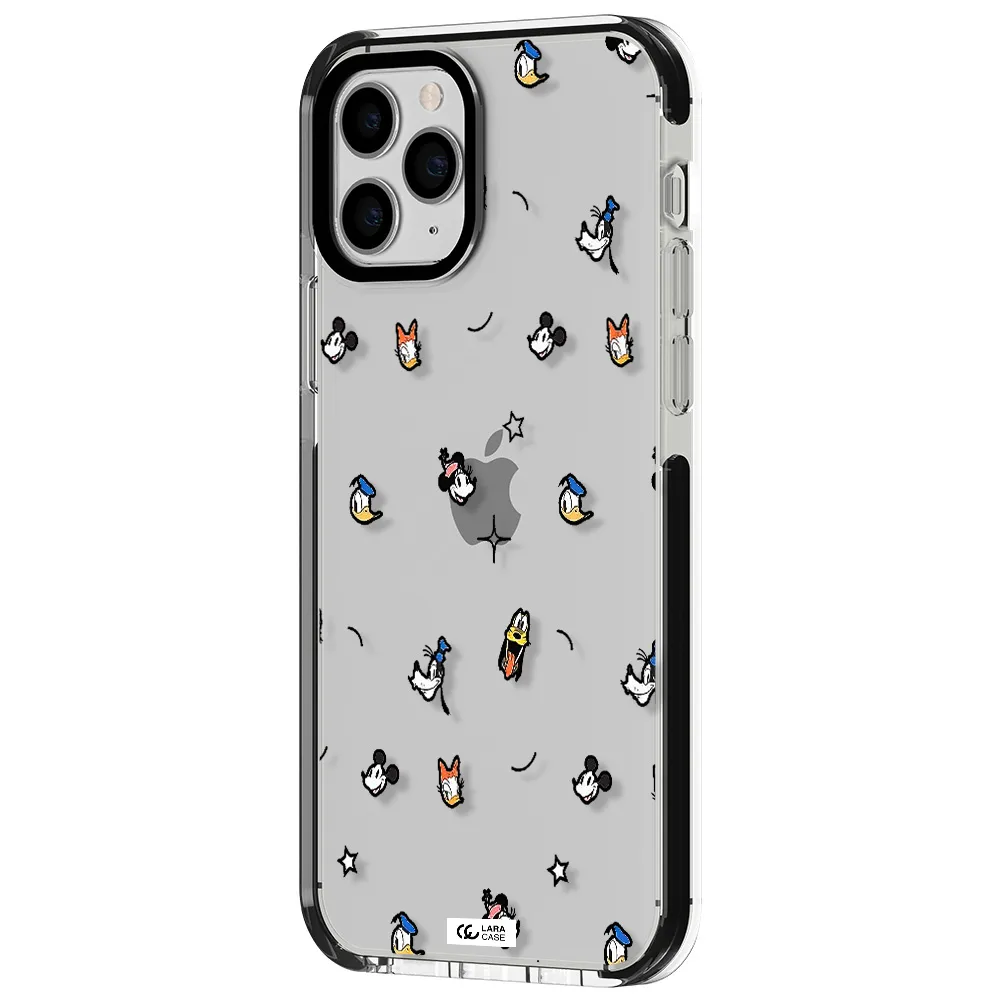 disney face pattern Apple iPhone 11 pro impact black border Case