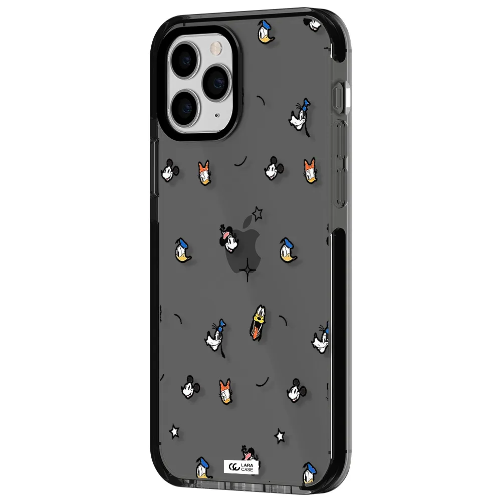 disney face pattern Apple iPhone 11 pro impact Smoke Black Case