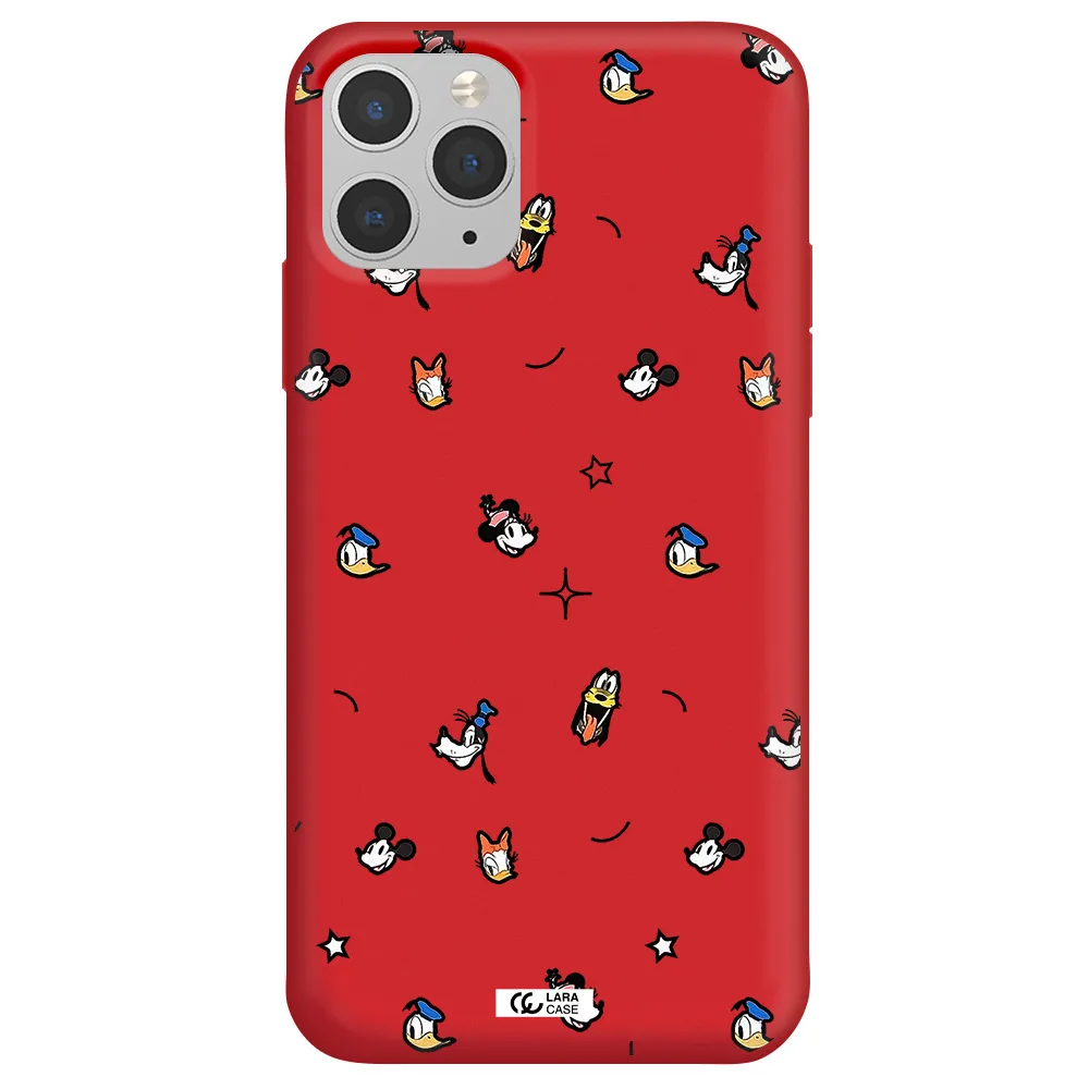 disney face pattern Apple iPhone 11 pro max Silicone Imperial Red Case