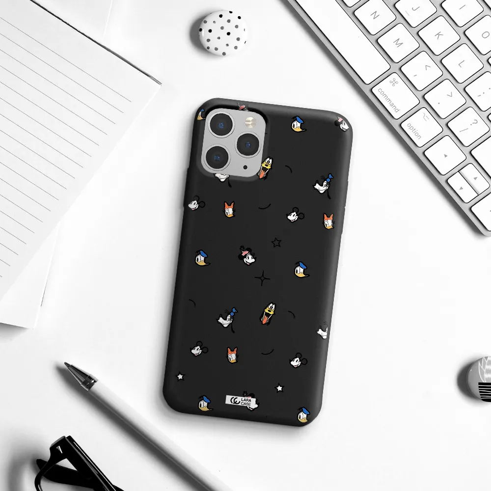 disney face pattern Apple iPhone 11 pro Silicone black Case
