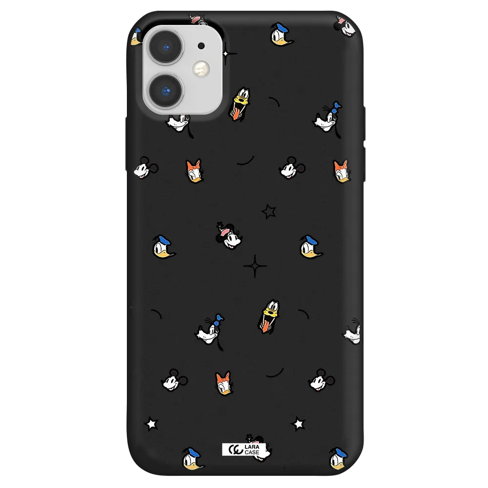 disney face pattern Apple iPhone 11 Silicone black Case