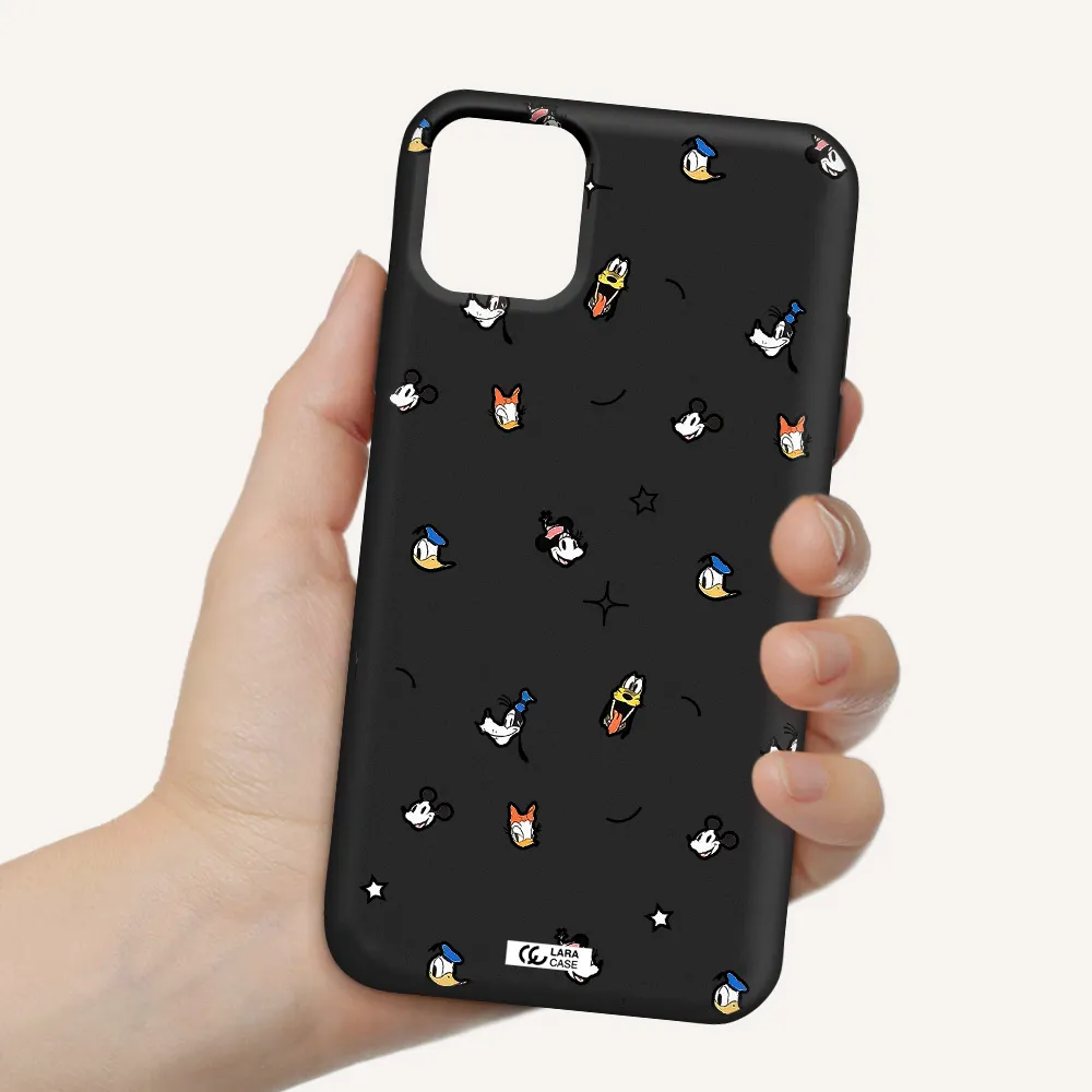 disney face pattern Apple iPhone 11 Silicone black Case