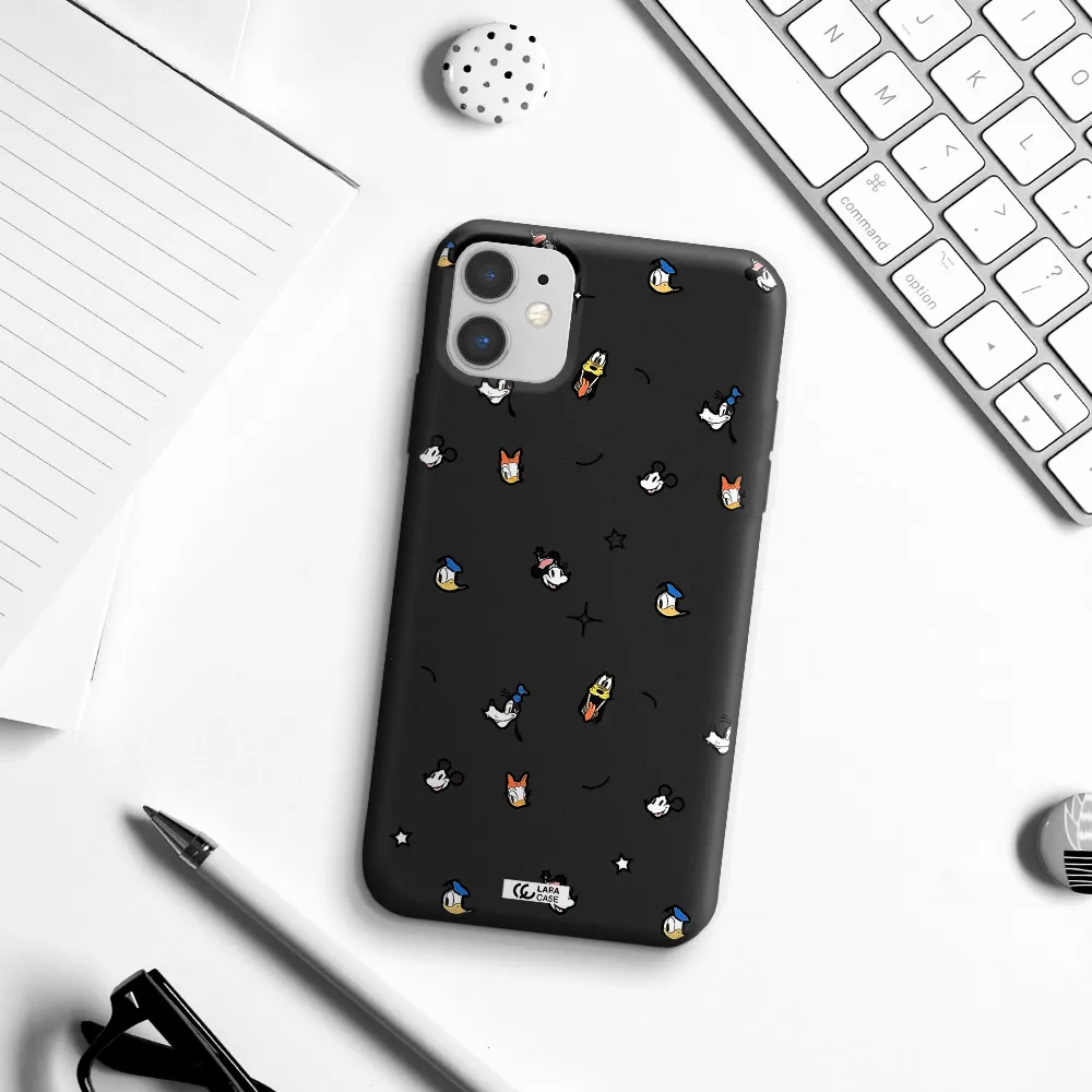 disney face pattern Apple iPhone 11 Silicone black Case