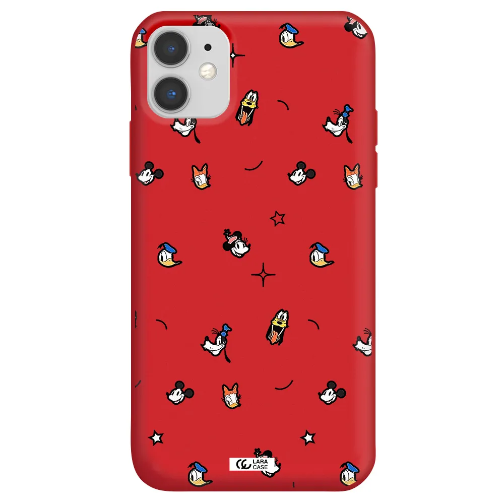 disney face pattern Apple iPhone 11 Silicone Imperial Red Case