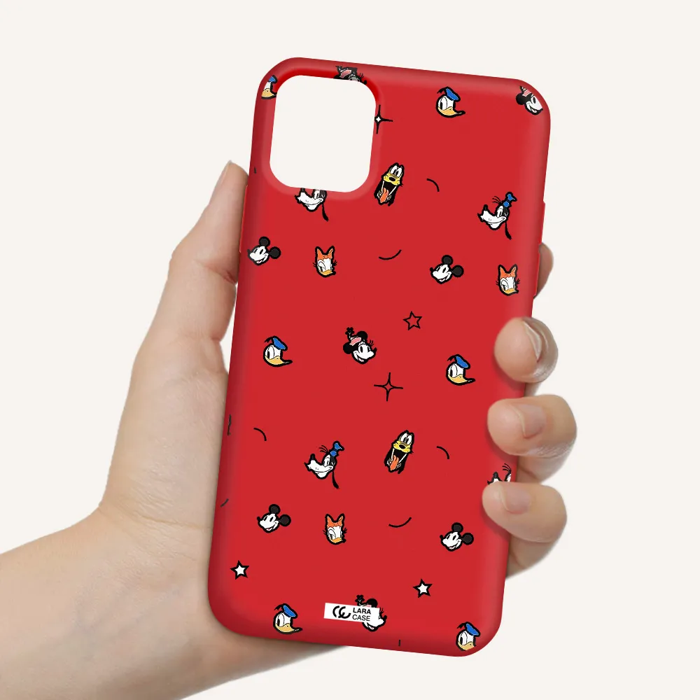 disney face pattern Apple iPhone 11 Silicone Imperial Red Case