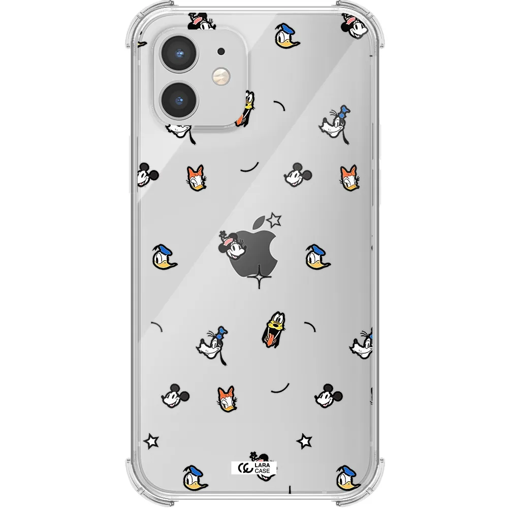 disney face pattern Apple iPhone 12 Clear PC Case
