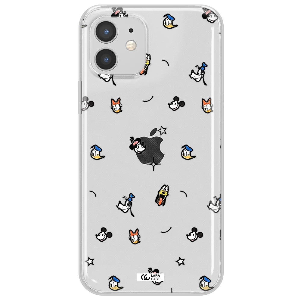 Disney Face Pattern Apple Iphone 12 Mini Clear Tpu Case