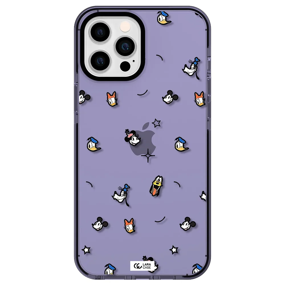disney face pattern Apple iPhone 12 pro max impact Lilac Case
