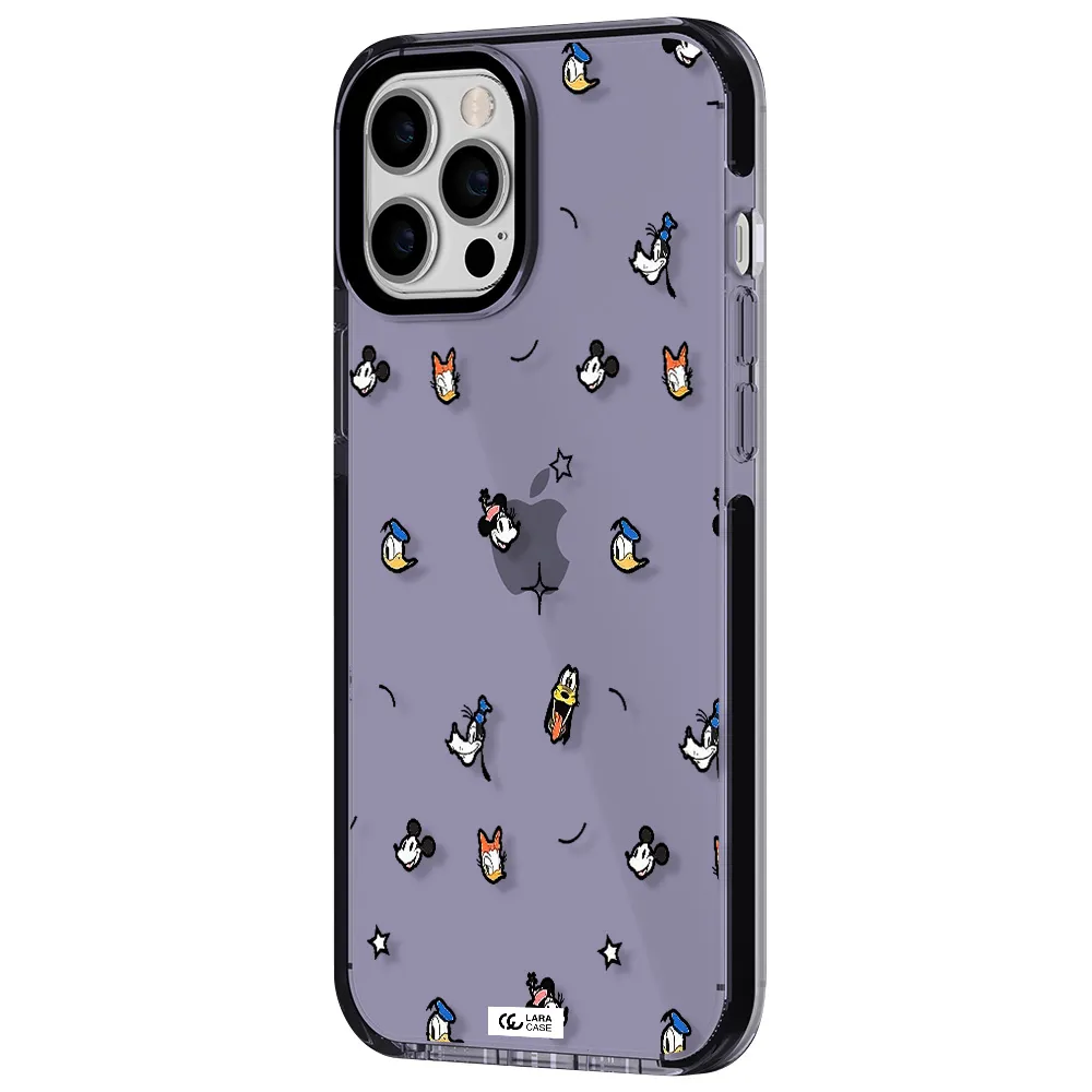 disney face pattern Apple iPhone 12 pro max impact Lilac Case