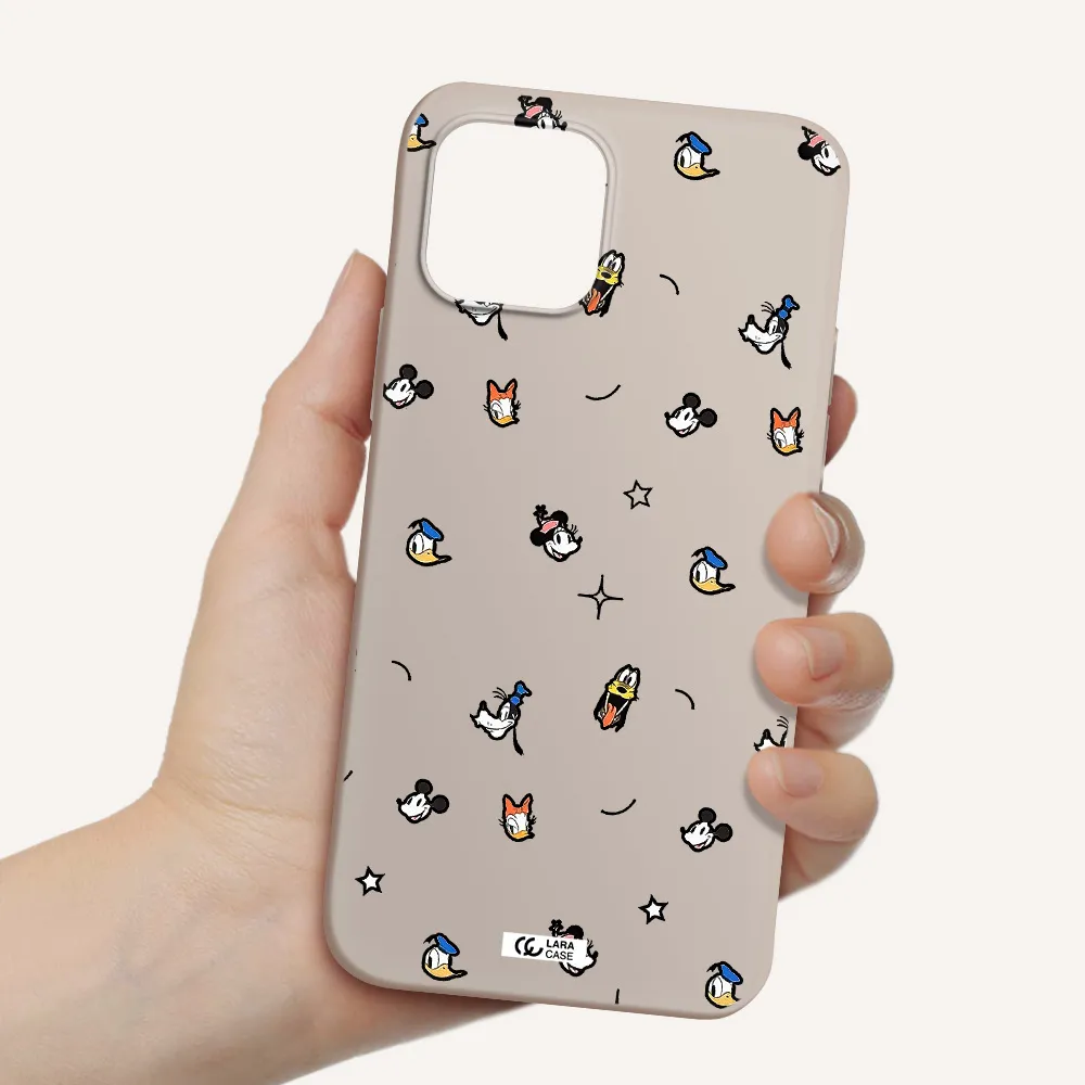 disney face pattern Apple iPhone 12 Silicone Stone Case
