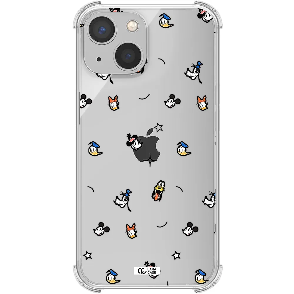 disney face pattern Apple iPhone 13 Clear PC Case